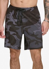 DKNY Core Volley Shorts Lined Swim Trunks in Black Camo at Nordstrom Rack