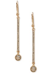 Dkny Crystal Stone Pave Bar Linear Drop Earrings - Grey