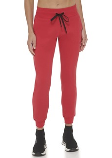 DKNY Cuffed Camo Sparkle Logo Joggers for Women Light Sweatpants Red