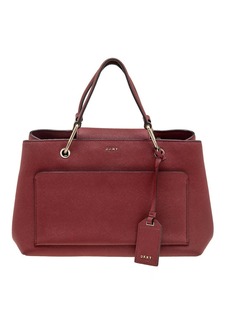 Dkny Dark Leather Front Pocket Tote