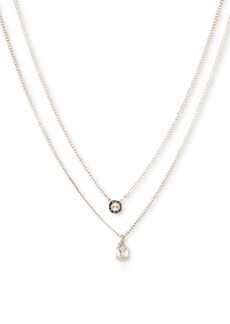 "Dkny Double Row Pendant Necklace, 16"" long + 3"" Extender - Gold"