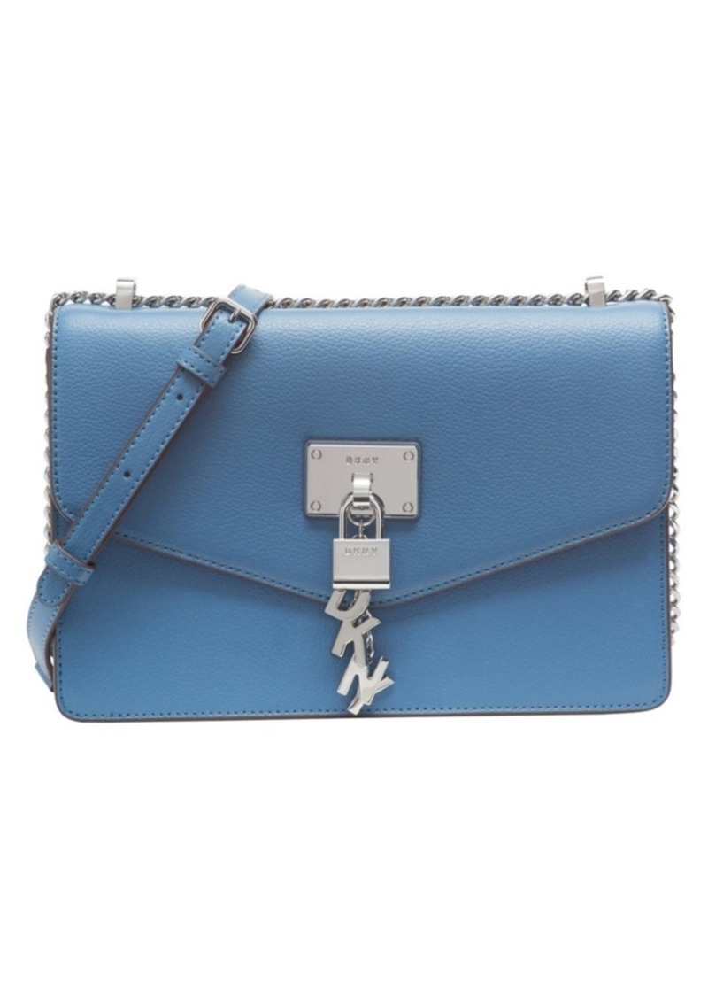 dkny elissa leather chain strap signature crossbody