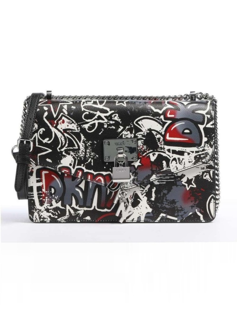 DKNY Elissa Graffiti Logo Leather Shoulder Bag, Created For Macy's