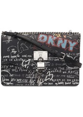 Dkny Elissa Leather Graffiti Logo Chain Strap Shoulder Bag, Created for Macy's