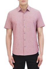 DKNY Ezra Short Sleeve Button-Up Shirt in Pink at Nordstrom Rack