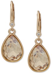 Dkny Gold-Tone Color Crystal Tear-Shape Drop Earrings - Gold