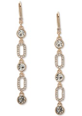 Dkny Gold-Tone Crystal & Pave Link Linear Drop Earrings - Gold