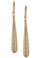 Dkny Gold-Tone Crystal Pave Stripe Linear Earrings - Gold