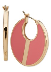 "Dkny Gold-Tone Extra-Small Color Filled Hoop Earrings, 0.41"" - Pink"
