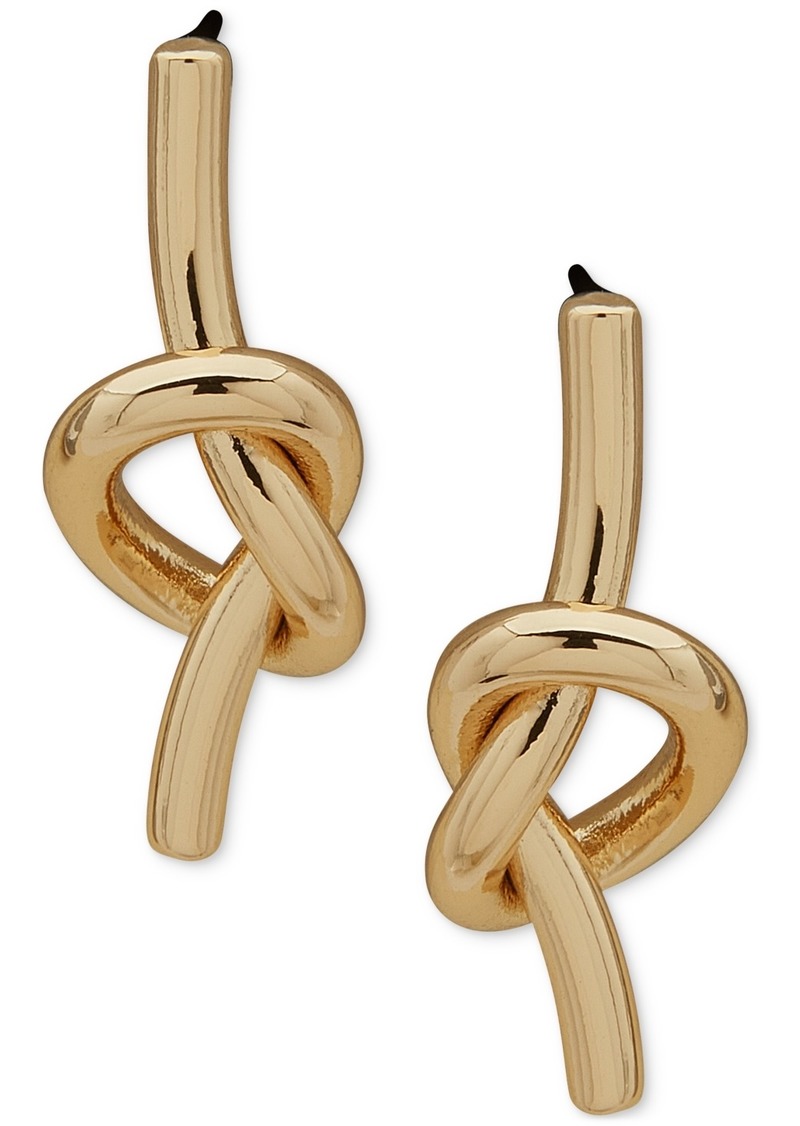 Dkny Gold-Tone Knotted Bar Drop Earrings - Gold