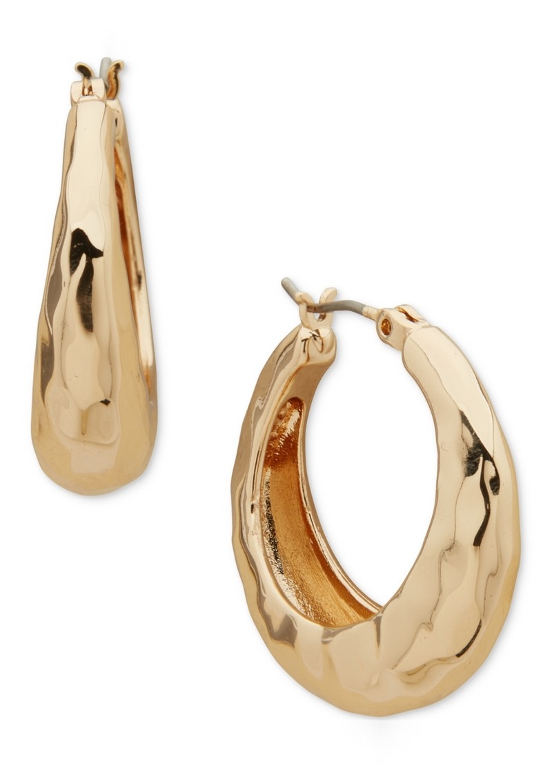 "Dkny Gold-Tone Liquid Metal Hoop Earrings, 7/10"" - Gold"