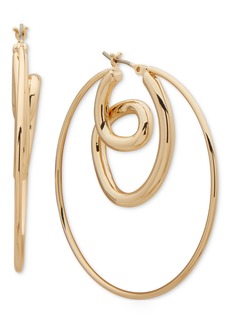 "Dkny Gold-Tone Medium Twist Hoop Earrings, 1.7"" - Gold"