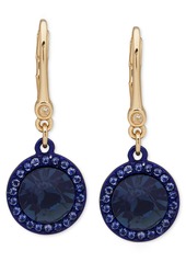 Dkny Gold-Tone Pave & Color Stone Halo Drop Earrings - Red