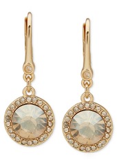 Dkny Gold-Tone Pave & Color Stone Halo Drop Earrings - Red