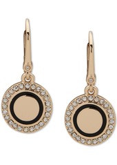 Dkny Gold-Tone Pave & Colored Circle Drop Earrings - Gold