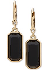Dkny Gold-Tone Pave & Rectangle Stone Drop Earrings - Gold