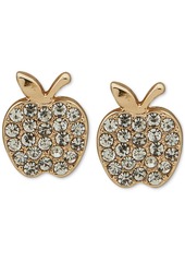 Dkny Gold-Tone Pave Crystal Apple Stud Earrings - Crystal Wh