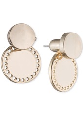 Dkny Gold-Tone Perforated Circle Jacket Earrings, Created for Macy's