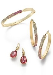 Dkny Gold Tone Pink Ombre Crystal Jewelry Separates