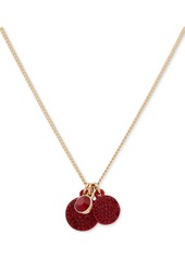 "Dkny Gold-Tone Shaky Crystal & Pave Disc Multi-Charm Pendant Necklace, 16"" + 3"" extender - Jet"