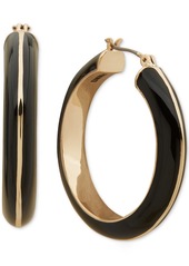 "Dkny Gold-Tone Small Color Hoop Earrings, 1.05"" - Black"