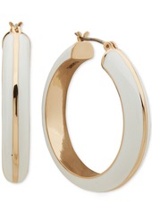 "Dkny Gold-Tone Small Color Hoop Earrings, 1.05"" - White"