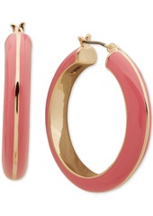 "Dkny Gold-Tone Small Color Hoop Earrings, 1.05"" - Pink"