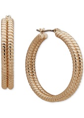 "Dkny Gold-Tone Thin Snake Chain Small Hoop Earrings, 1"" - Gold"