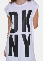 Dkny High-Low Logo Tunic - Black/white