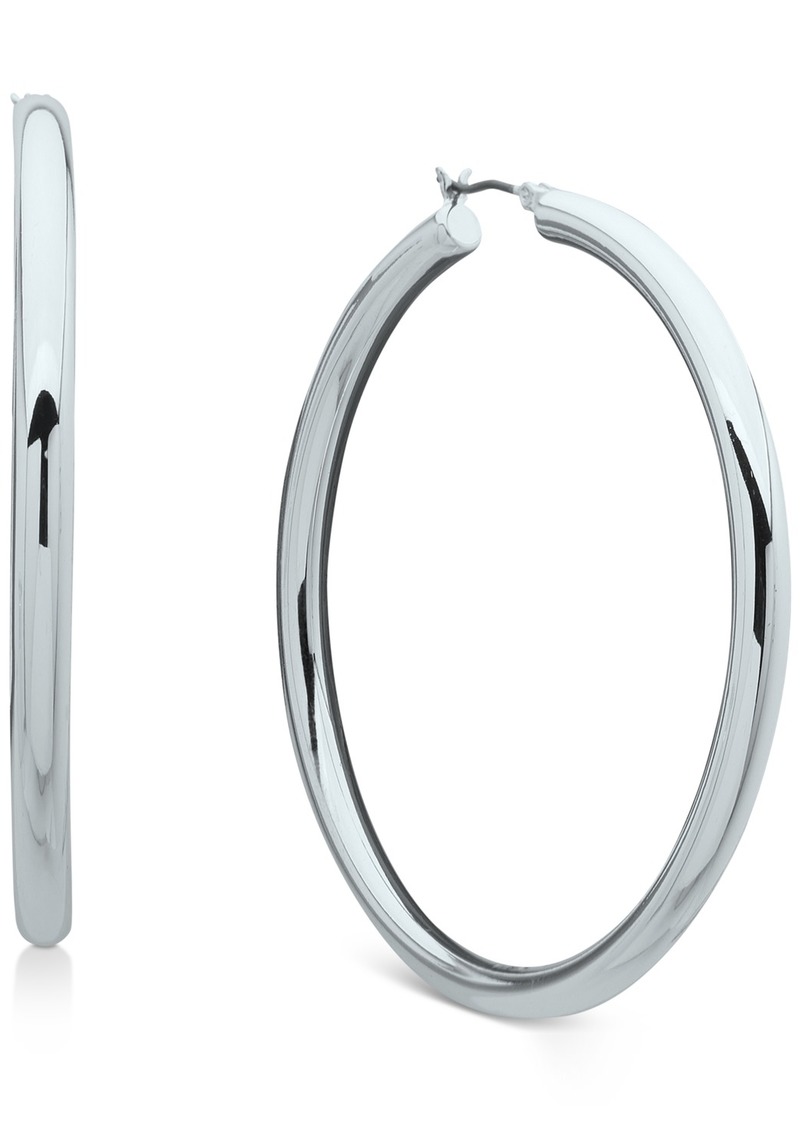 "Dkny Large Hoop Earrings, 2.4"" - Silver"