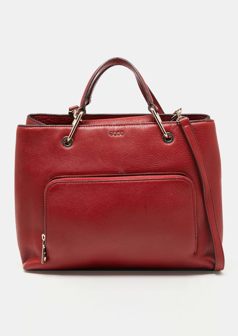 Dkny Leather Bryant Park Front Pocket Satchel