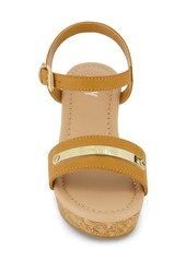 Dkny Little and Big Girls Amber Metal Strap Wedge Sandals - Cognac