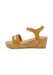 Dkny Little and Big Girls Amber Metal Strap Wedge Sandals - Cognac