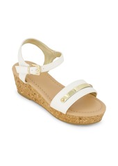 Dkny Little and Big Girls Amber Metal Strap Wedge Sandals - Cognac