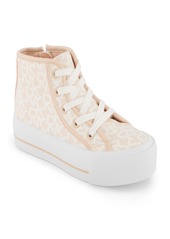 Dkny Little and Big Girls Katie Tall Platform High Top Sneaker - Ivory