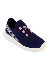 Dkny Little Girls Elastic Laces Slip On Athletic Sneakers - Navy