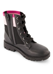 Dkny Little Girls Stassi Knit Moto Boots - Black/Pink