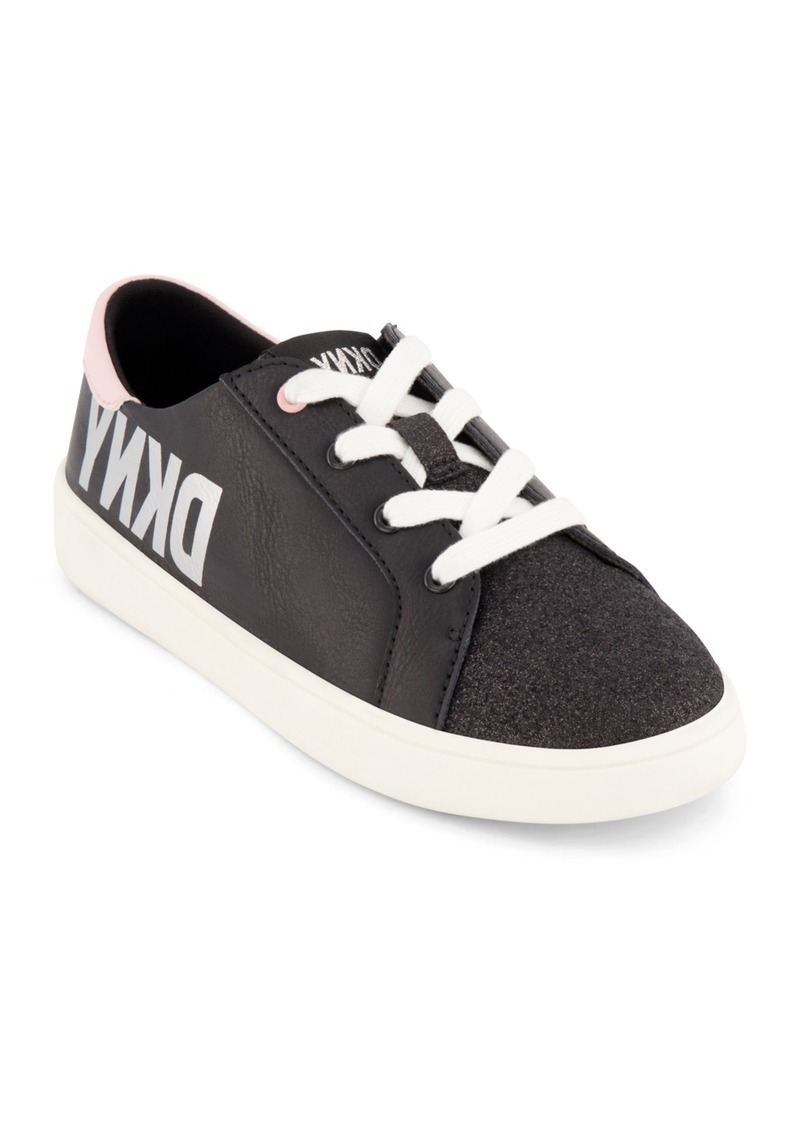 Dkny Little Girls Tennis Lace Up Sneakers - Black