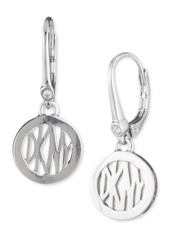 Dkny Logo Circle Drop Earrings - Gold