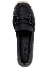 Dkny Mally Slip On Bit Buckle Espadrille Loafer Flats - Black