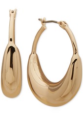 Dkny Medium Puffy Sculptural Elongated Hoop Earrings - Gold