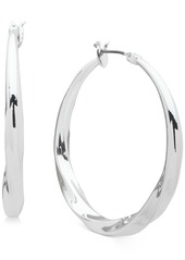 "Dkny Medium Twist Hoop Earrings, 1.5"" - Silver"