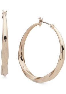 "Dkny Medium Twist Hoop Earrings, 1.5"" - Gold"