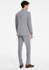 Dkny Mens Black White Plaid Modern Suit Separates