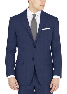 Dkny Men's Blue Tic Modern-Fit Performance Stretch Suit Separates Jacket
