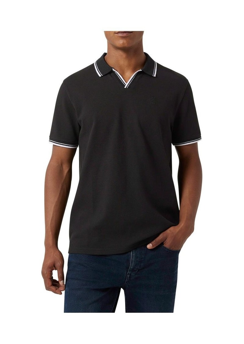 Dkny Men's Buchanan Textured Short Sleeve Polo - Black