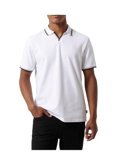 Dkny Men's Buchanan Textured Short Sleeve Polo - White