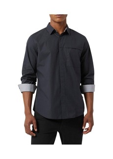 Dkny Men's City Grid Stretch Long Sleeve Shirt - Black