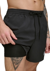 "Dkny Men's Core Logo Stretch 5"" Volley Shorts - Brilliant White"