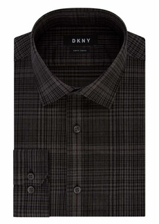 DKNY Men's Dress Shirt Slim Fit Stretch Check   (X-Large)